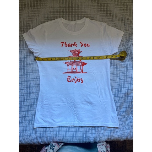 White Graphic Tee with Red Print (Chinese To-Go T-Shirt) - Picture 5 of 7